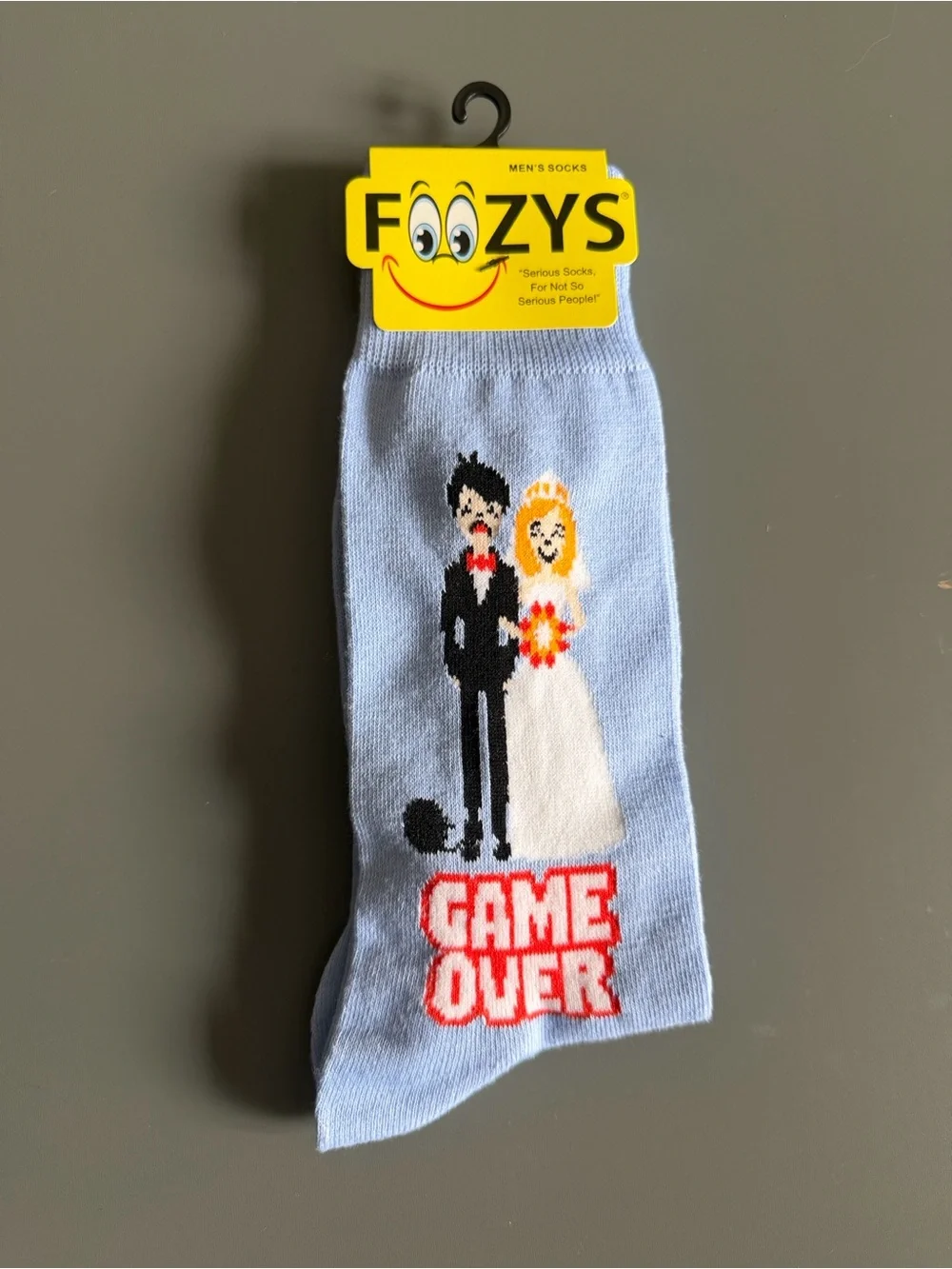Foozys Game Over Wedding Groom Gift Crew Socks - NWT